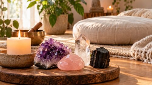 Meditatie met edelstenen Bloom Web Banner