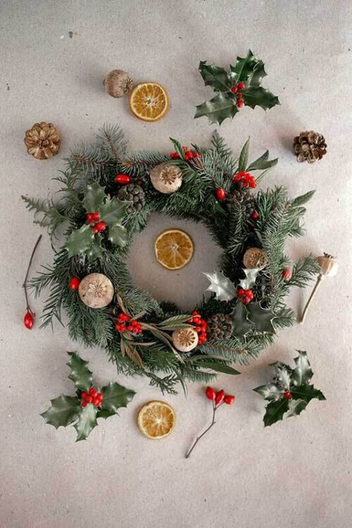 Midwinter wicca winterwende krans Bloom web