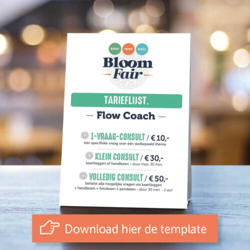 Standhouders Praktische informatie Tarievenformulier Bloom Events