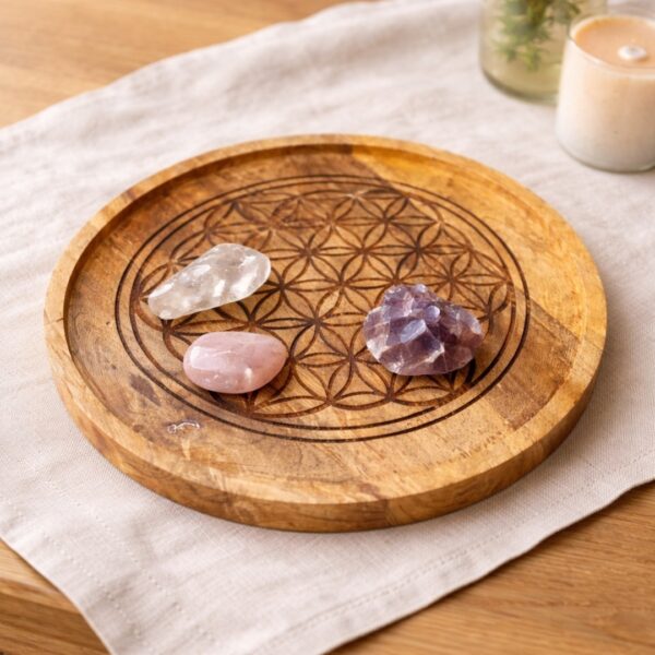Crystal grid Mango Wood Flower