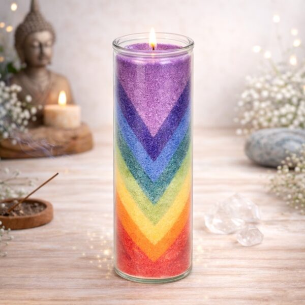 Geurkaars Stearine • 7 chakra's - 100 heures - Shop Spirituel