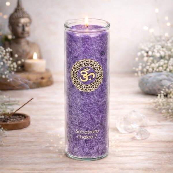 Bougie parfumée à la stéarine • 7e chakra - 100 heures - Shop Spirituel