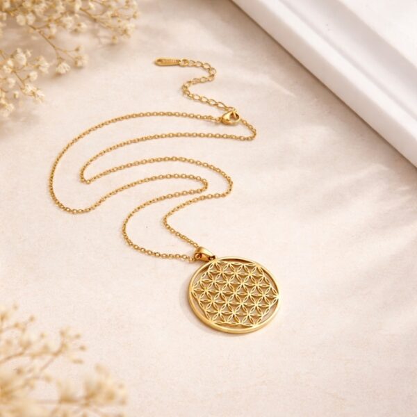 Collier Fleur de Vie doré Shop Spirituel 1