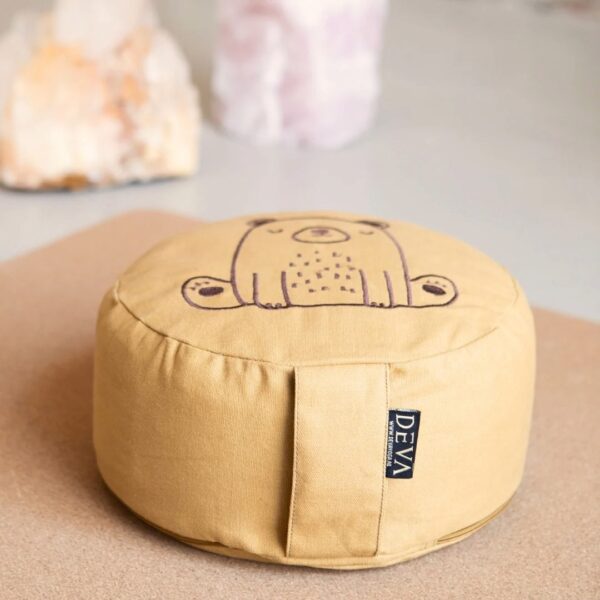 Kids meditatiekussen Dark Yellow Bear bloom 4