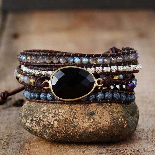 Kralenarmband onyx bloom1