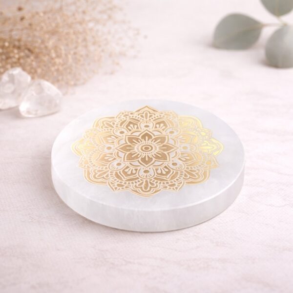 Disque de recharge en sélénite Mandala Shop Spirituel