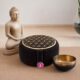 Meditatiekussen Antraciet Fluweel Bloom Web