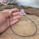 Leren halsketting 45 cm blauw bloom1