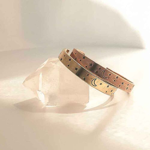 Armband maan en sterren goud of brons (1 stuk)