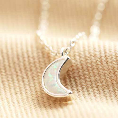 Collier Lune avec Opale - argent