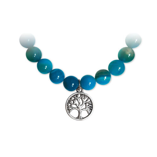 Edelstenen Armband Levensboom • Blauwe Agaat