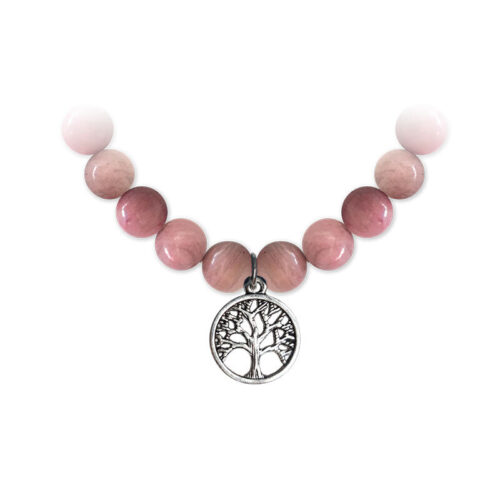 Edelstenen Armband Levensboom Rhodoniet