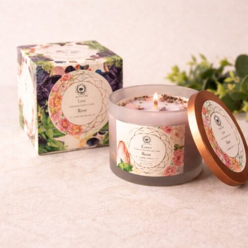 Edelsteenkaars Love Rose