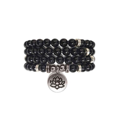 Edelstenen Mala Armband Zwarte Onyx