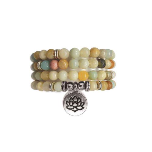 Edelstenen Mala Armband Amazoniet
