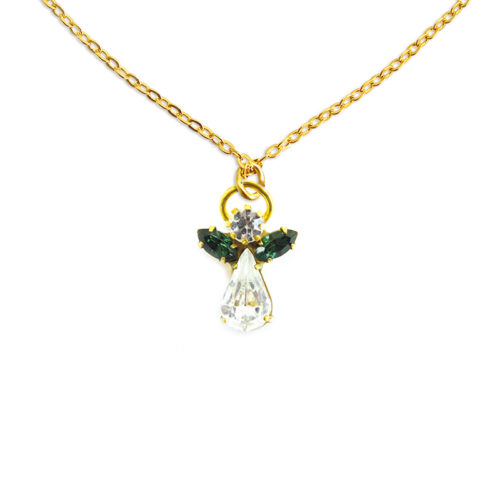 Collier ange en cristal • mai • Emeraude