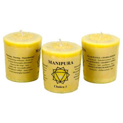 Kaars • Chakra 3 • Zonnevlecht • 3 stuks