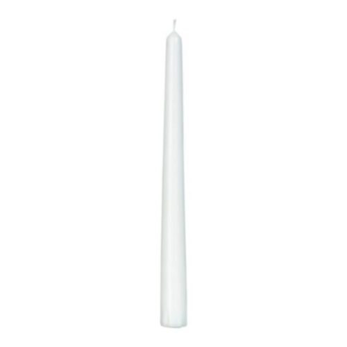 Gotische dinerkaars wit 24cm - 12 stuks