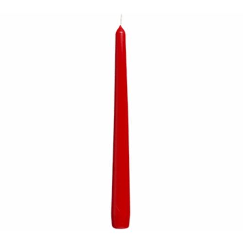 Gotische dinerkaars rood 24 cm - 12 stuks
