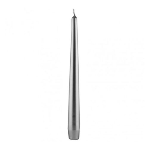 Bougie gothique argent 26 cm - 2 pièces