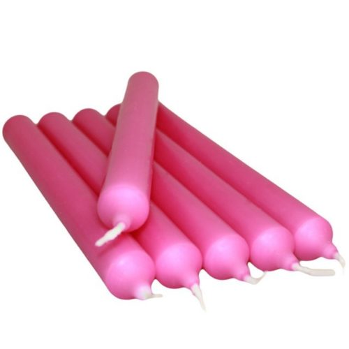 Gotische dinerkaars magenta 21cm • 6 stuks