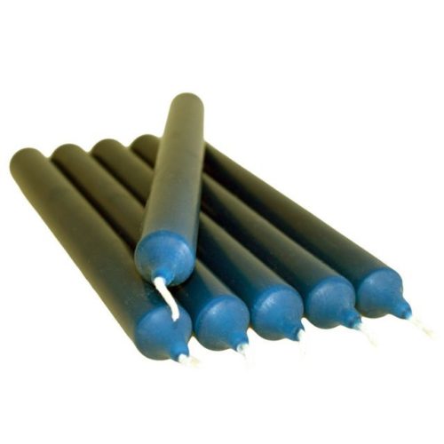 Bougie gothique bleue 21 cm - 6 pièces