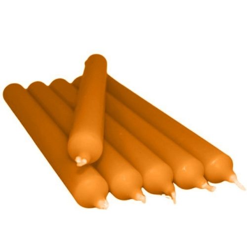 Gotische dinerkaars oranje 21cm - 6 stuks
