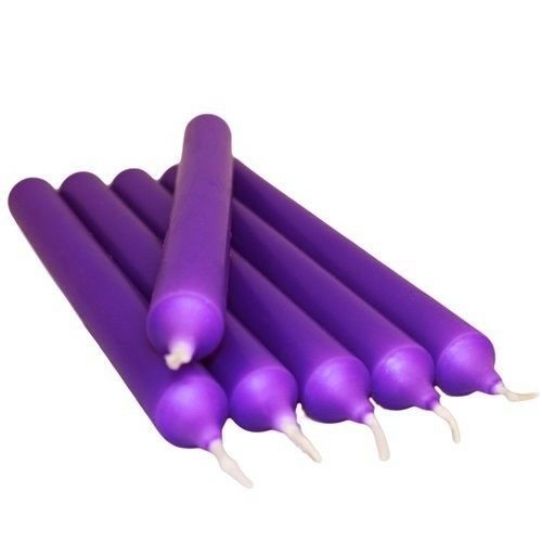Gotische dinerkaars paars 21cm • 6 stuks