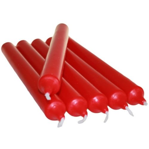 Gotische dinerkaars rood 21 cm - 6 stuks