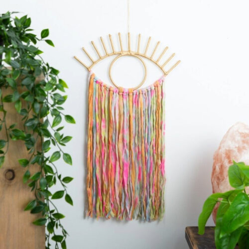 Handgemaakte macramé hanger • Bohemian boze oog kleurexplosie • Bescherming