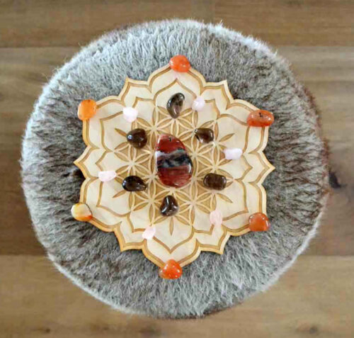 Flower of Life Lotus Happiness Crystal Grid Set