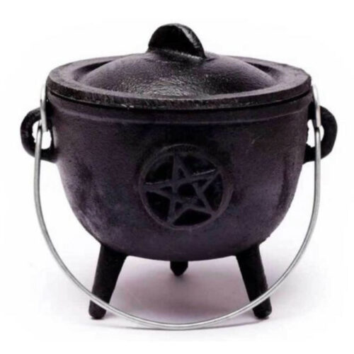Chaudron de sorcière en fonte - Pentagramme