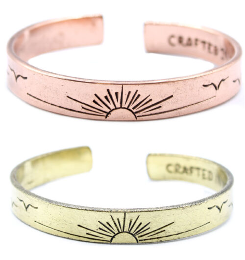 Bracelet coucher du soleil or ou bronze (1 pièce)