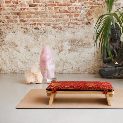 Meditatiebankkussen Lotus Rood/Goud