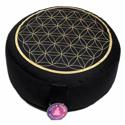 Coussin de méditation  • Fleur de Vie noir/doré