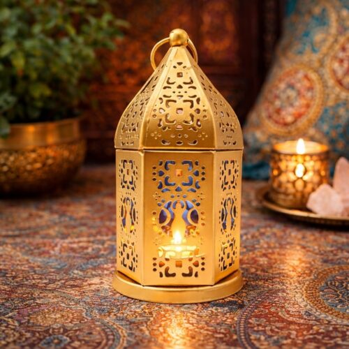 Oosterse Theelichthouder Maan/Spiraal