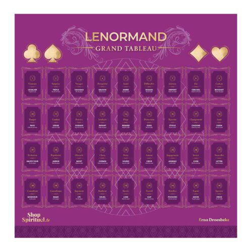 Tapis de cartomancie - Lenormand Grand Tableau avec le carré magique