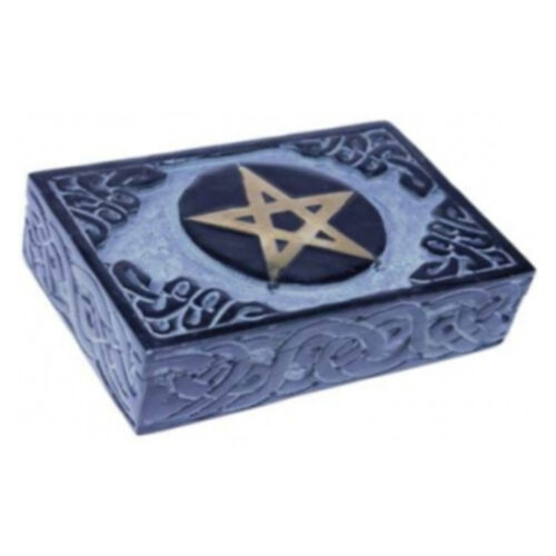 Boîte pour cartes Tarot et bijoux en pierre ollaire - symbole Pentragramme