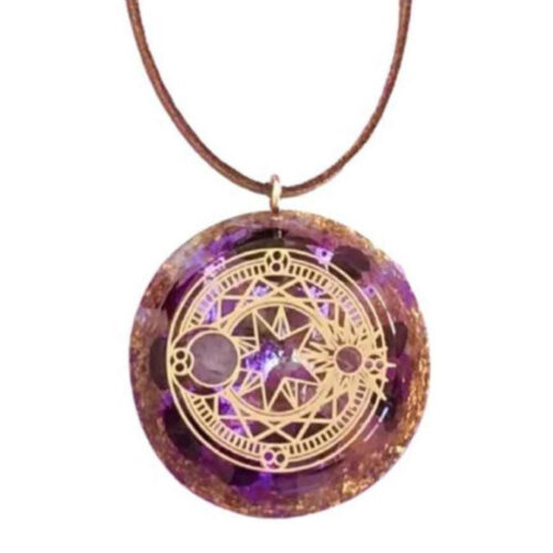 Art céleste • Collier Flamme Violette • or 23.75K