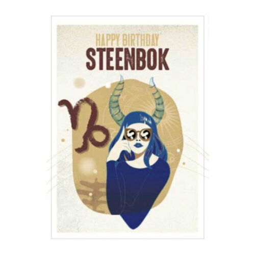 Postkaart Gelukkige verjaardag, Steenbok
