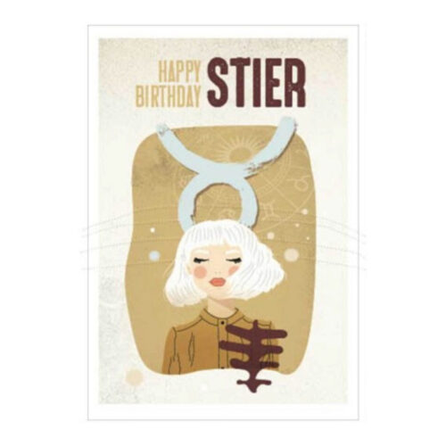 Postkaart Gelukkige verjaardag, Stier