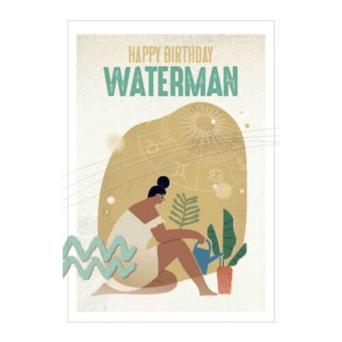 Postkaart Gelukkige verjaardag, Waterman