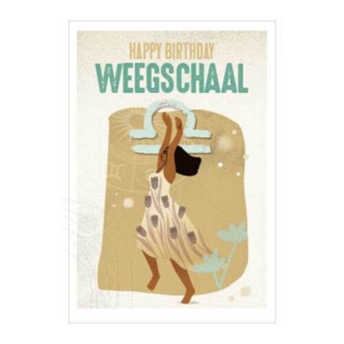 Postkaart Gelukkige verjaardag, Weegschaal