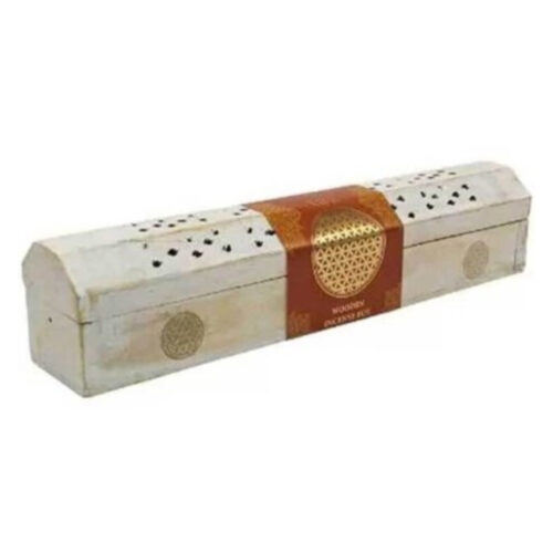 Boîte Porte encens blanche • Fleur de Vie