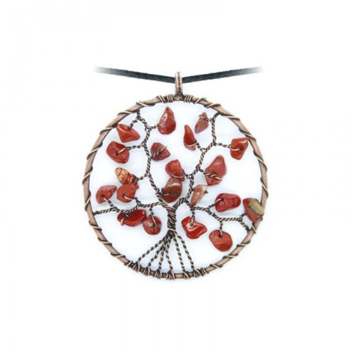 Collier arbre de vie Jaspe Rouge