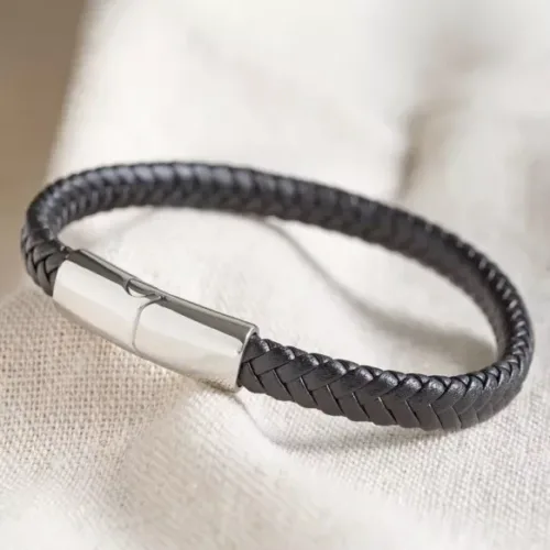 Bracelet Hommes Vegan Tressé Noir (L)